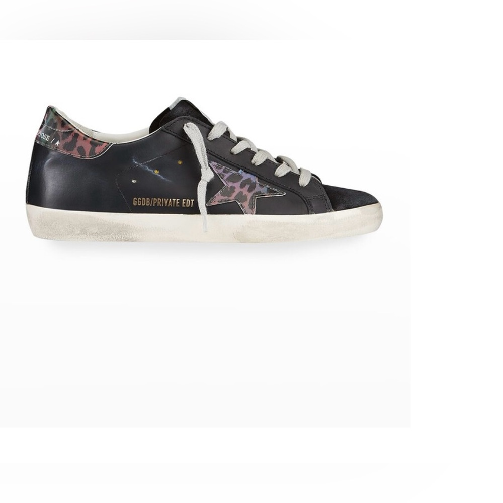 Golden Goose Superstar Holographic Leopard-Printed Sneakers